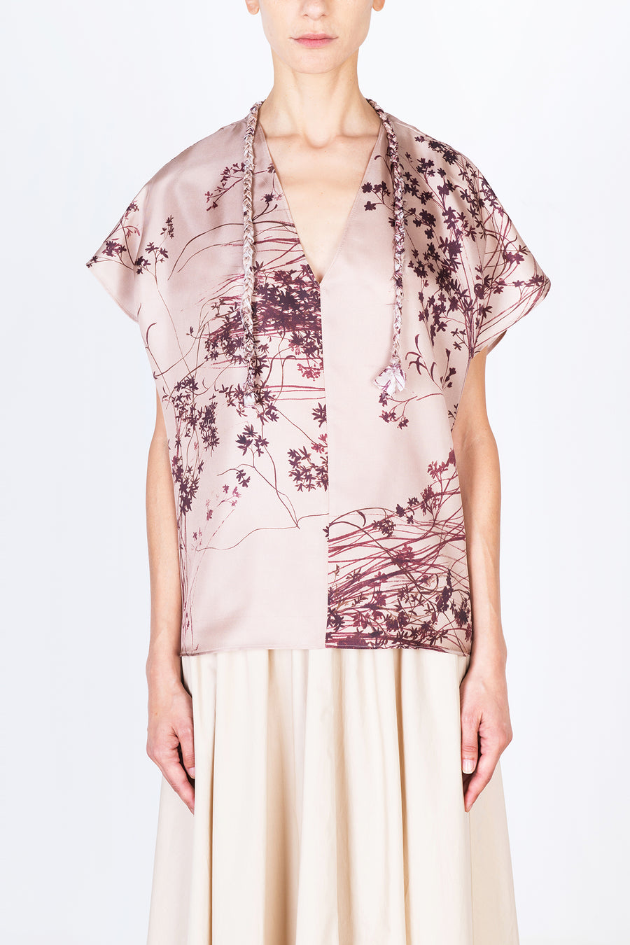 Alysi Blusa Corallo Print Scollo V