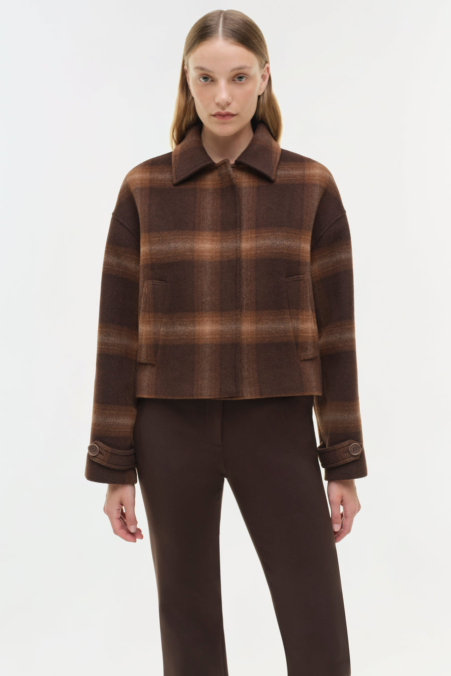 SIMKHAI Colby Plaid Jacket
