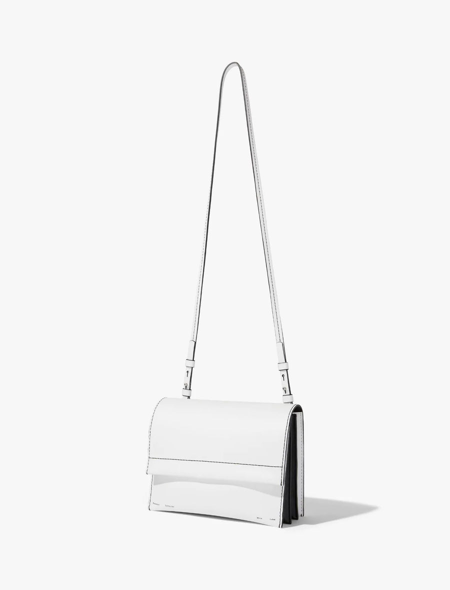 Proenza Schouler Small White Label Accordion Flap Shoulder Bag in White