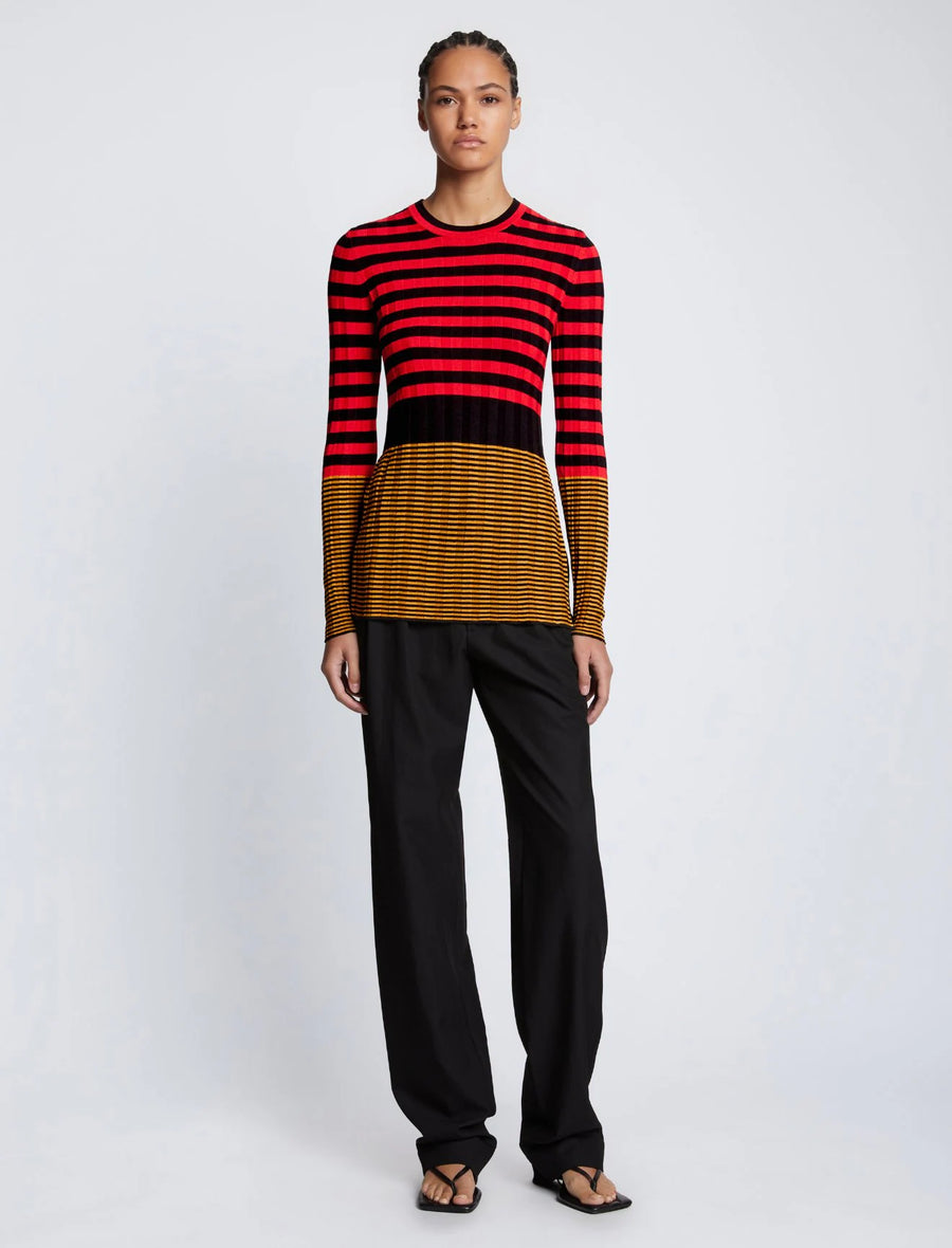 Proenza Schouler White Label Slinky Stripe Sleeve Sweater