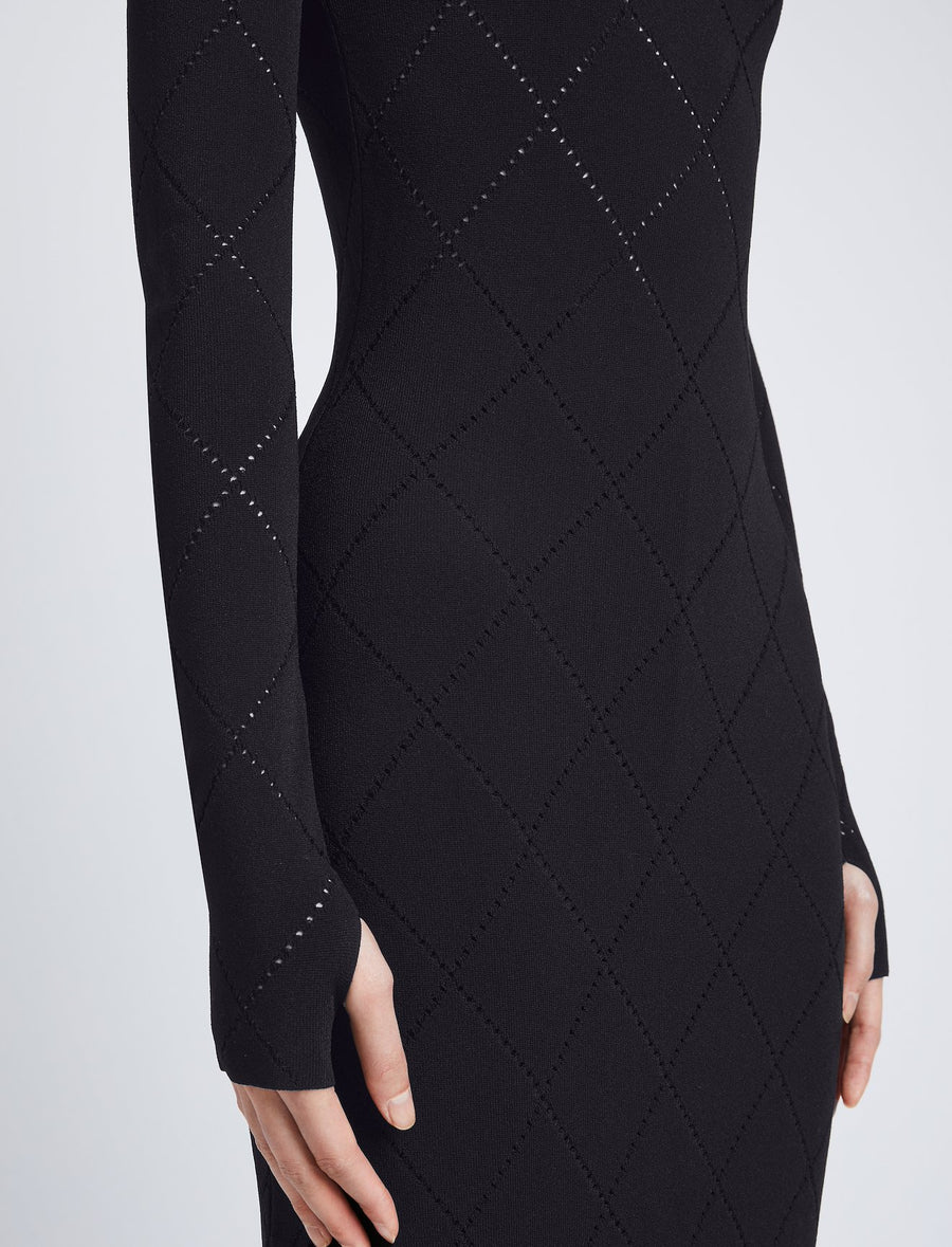Proenza Schouler White Label Pointelle Diamonds Turtleneck Dress