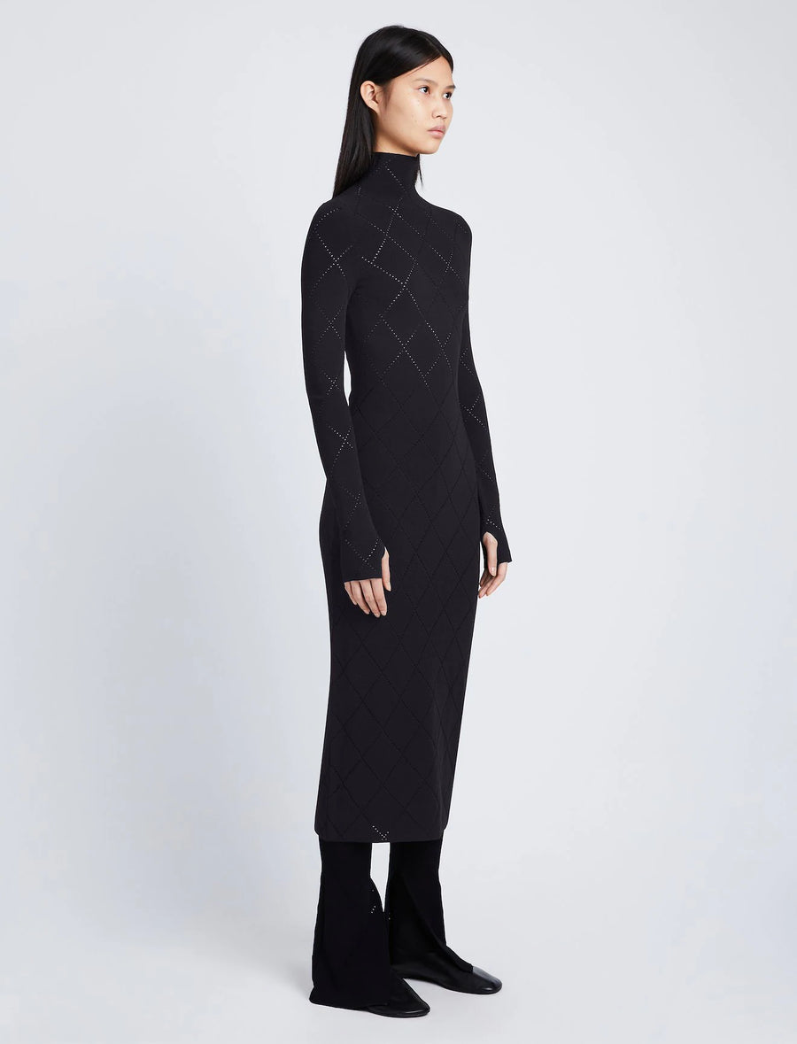 Proenza Schouler White Label Pointelle Diamonds Turtleneck Dress