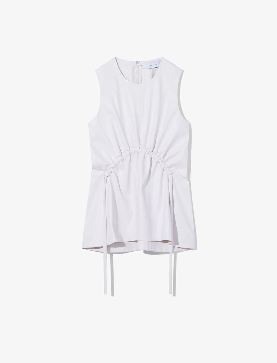 Proenza Schouler White Label Faux Leather Gathered Cord Top