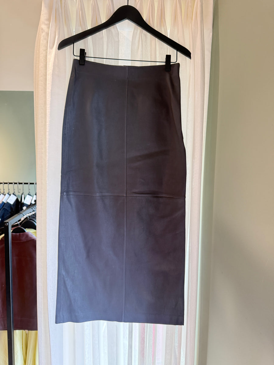 Alysi Leather Midi Skirt