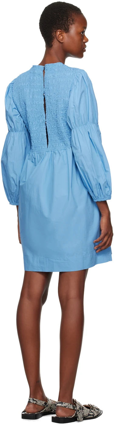 Ganni Cotton Poplin Mini Smock Dress