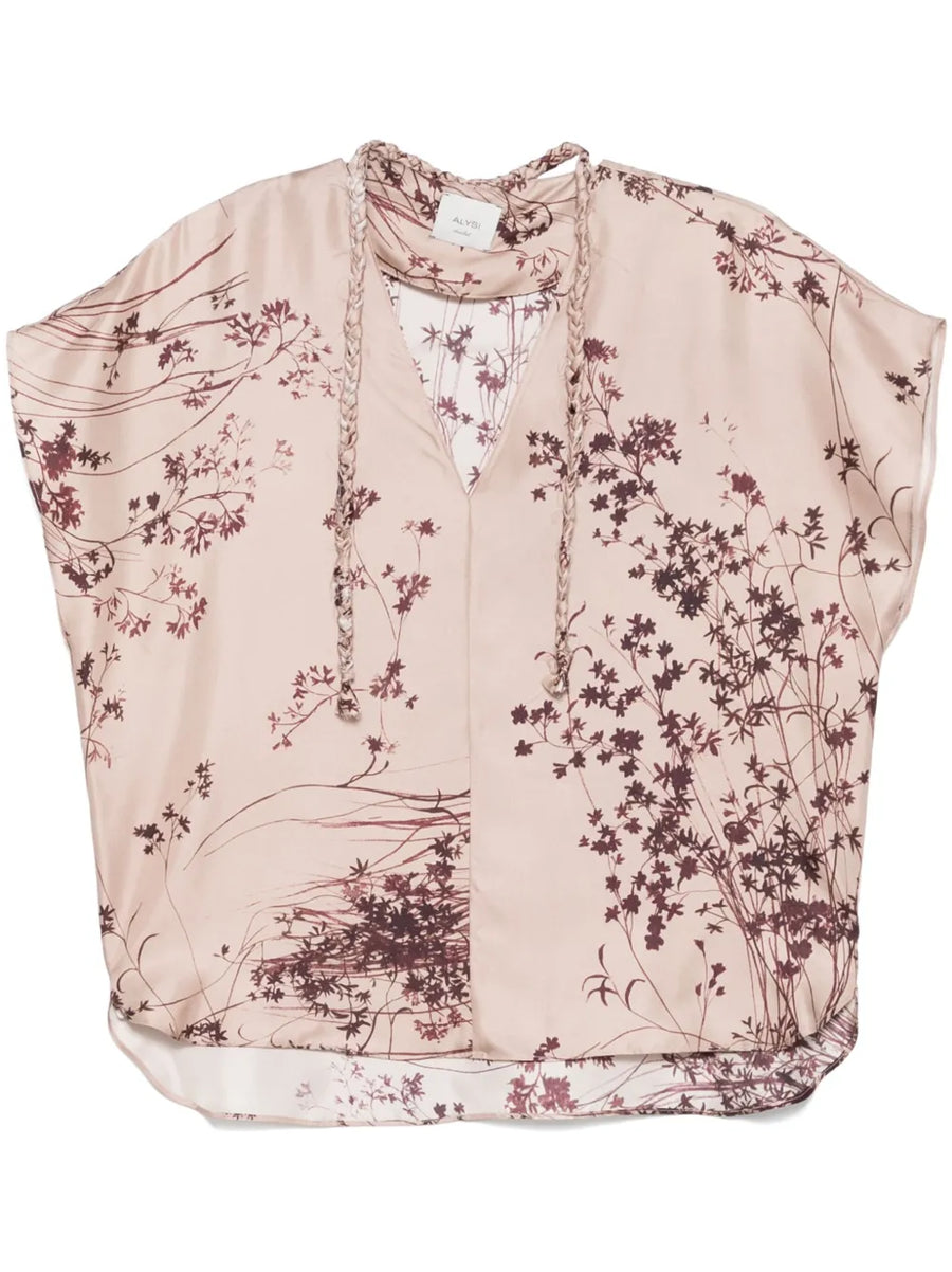 Alysi Blusa Corallo Print Scollo V