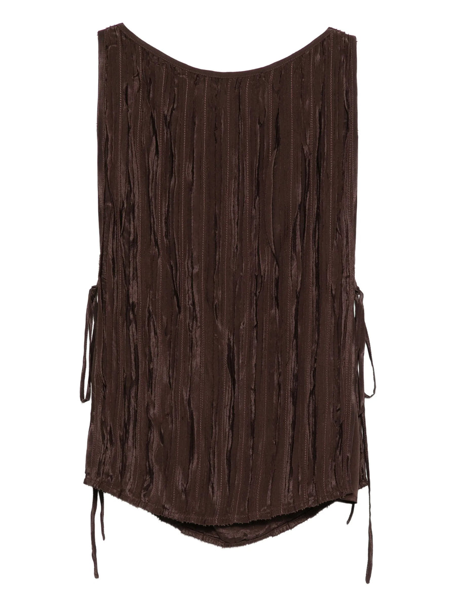 Alysi Tie-Detail Pleated Top