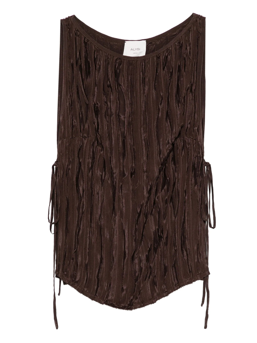 Alysi Tie-Detail Pleated Top