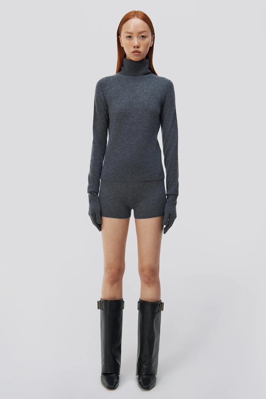 SIMKHAI Dita Cashmere Turtleneck with Gloves
