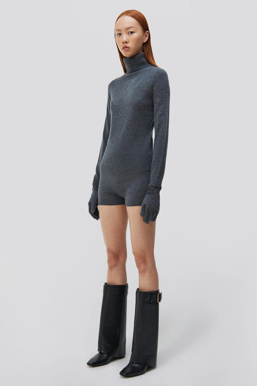 SIMKHAI Dita Cashmere Turtleneck with Gloves