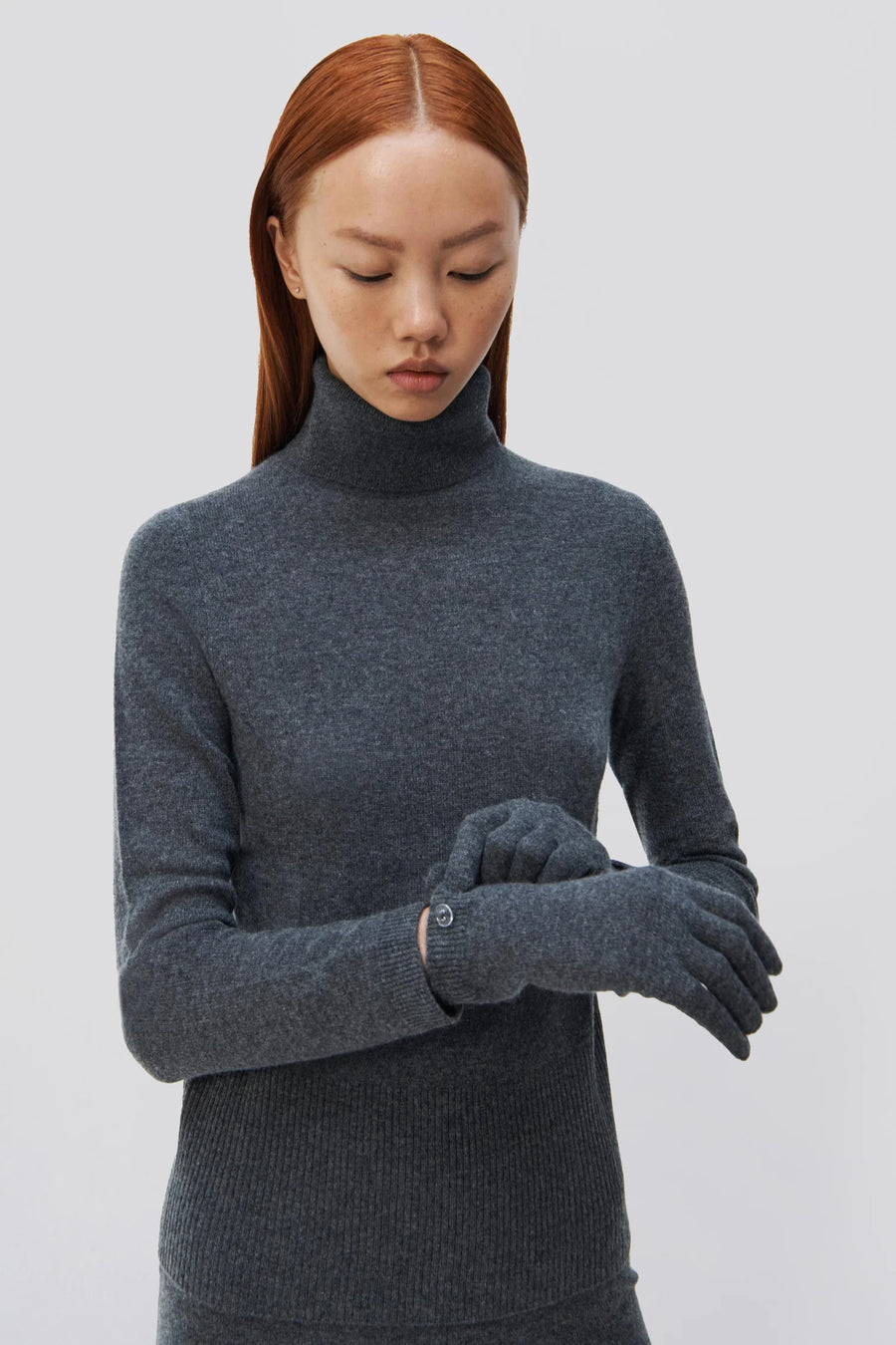 SIMKHAI Dita Cashmere Turtleneck with Gloves