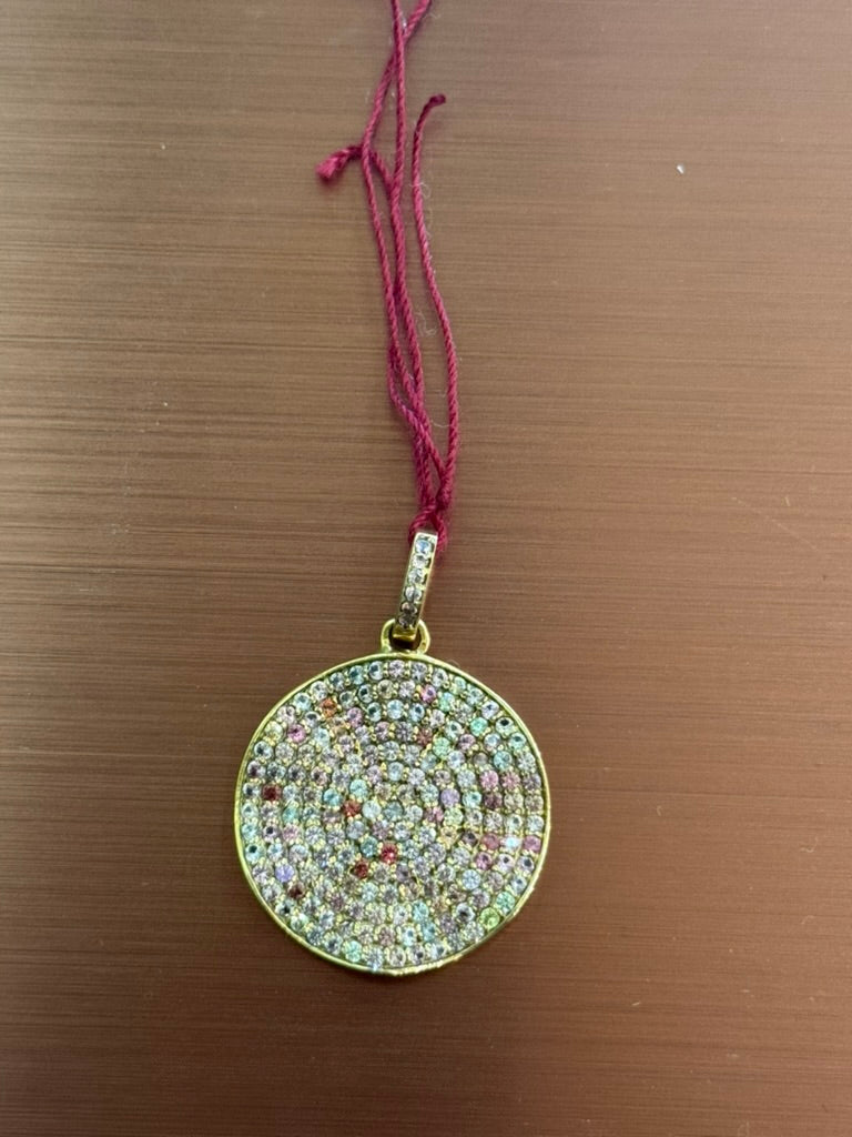 Paula Rosen Multi Tourmaline Gold Disc