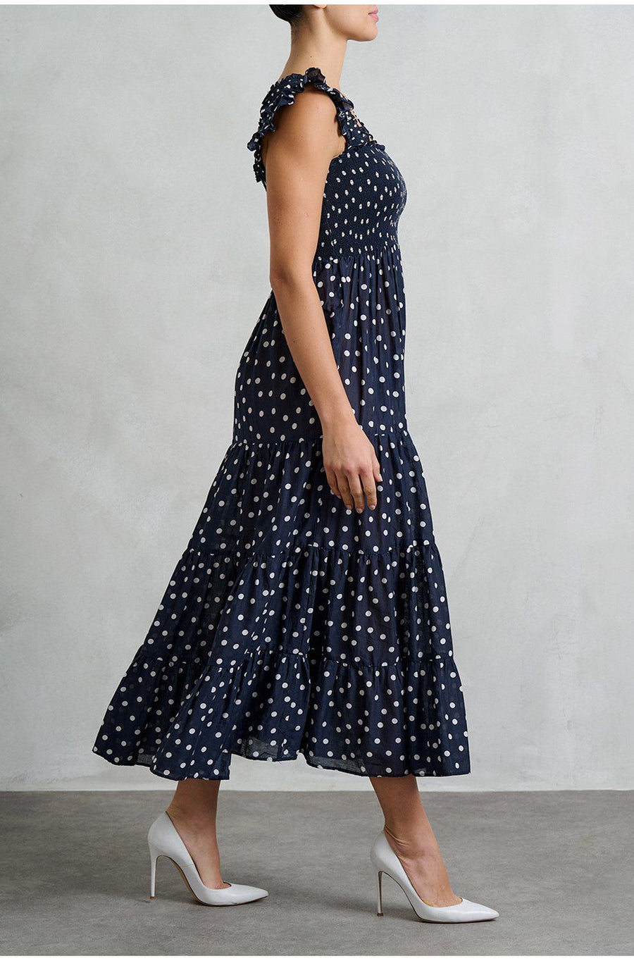 RIXO Kendall Dress Bohemia Spot Deep Navy