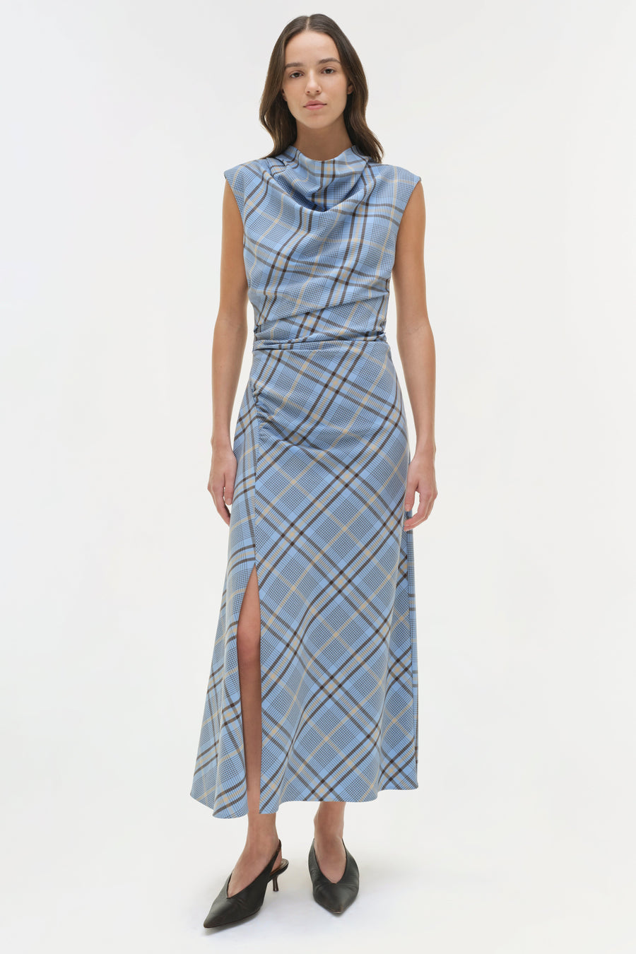 SIMKHAI Burke Draped Midi Dress