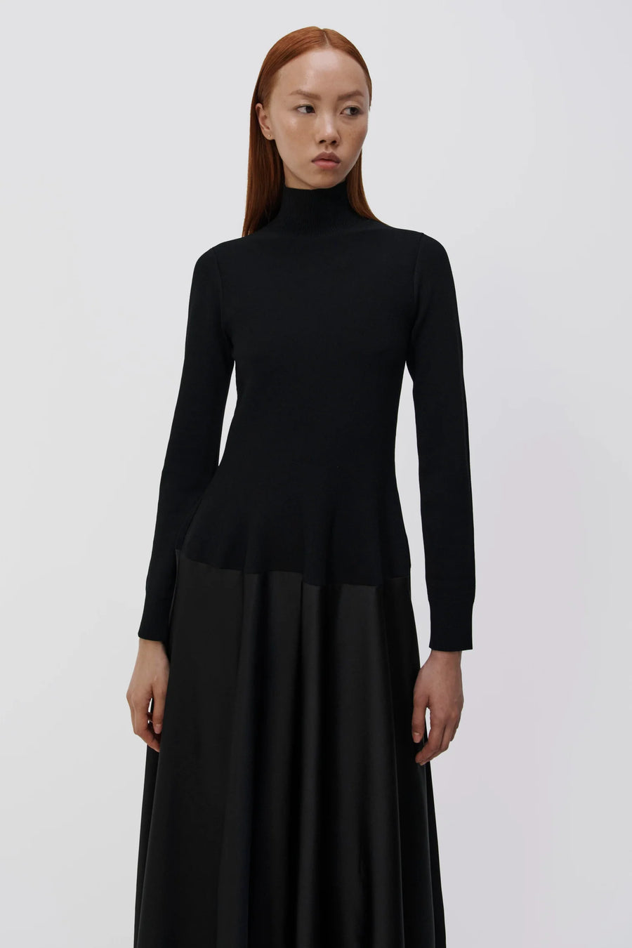 SIMKHAI Frances Satin Combo Midi Dress