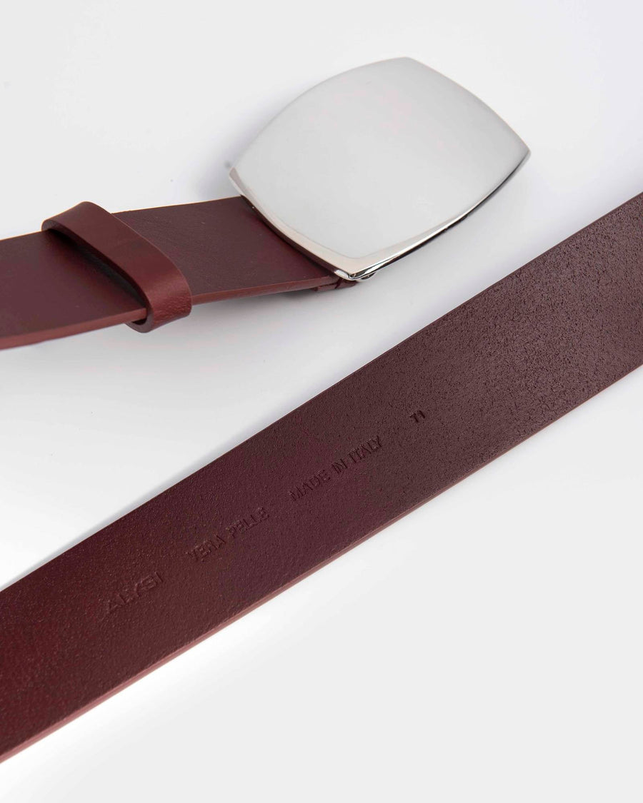 Alysi Rectangular Buckle Leather Belt