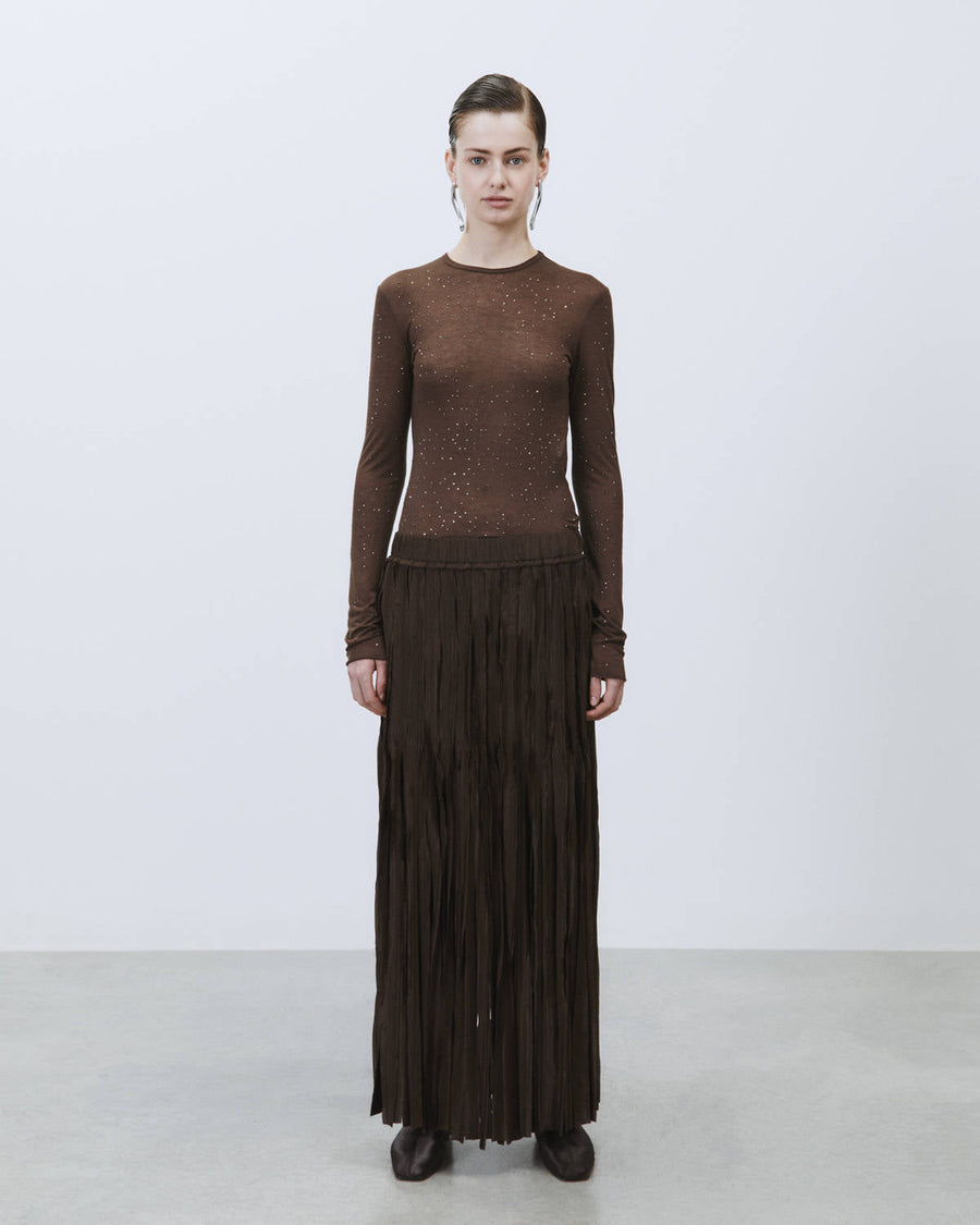 Alysi Long Fringe Skirt