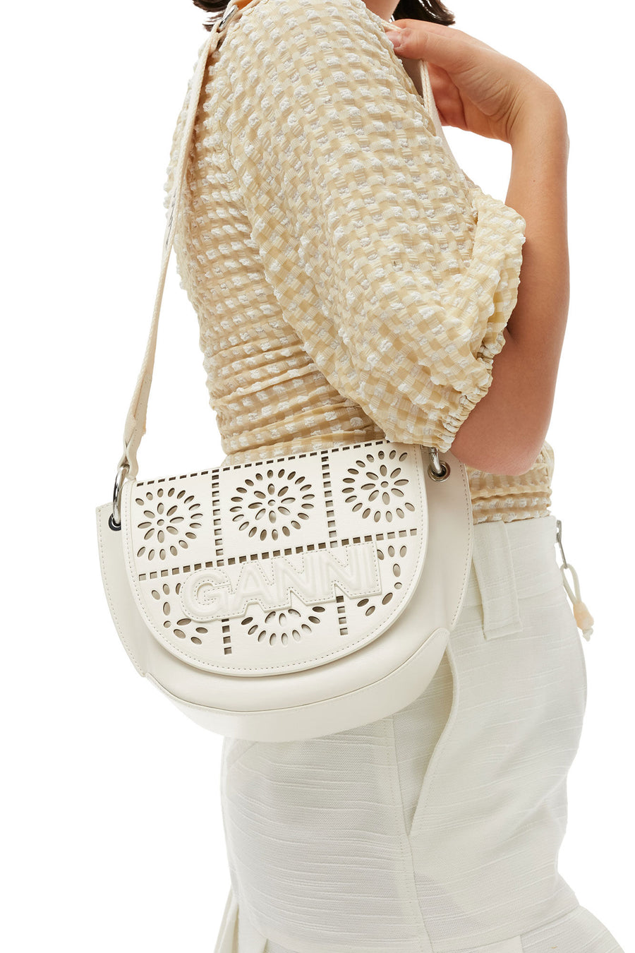 Ganni Banner Saddle Perforated