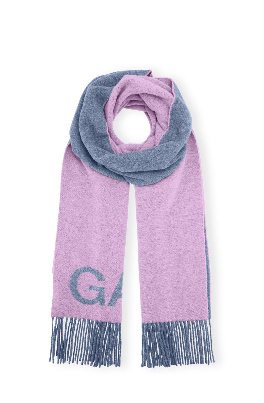 Ganni Fringed Wool Scarf