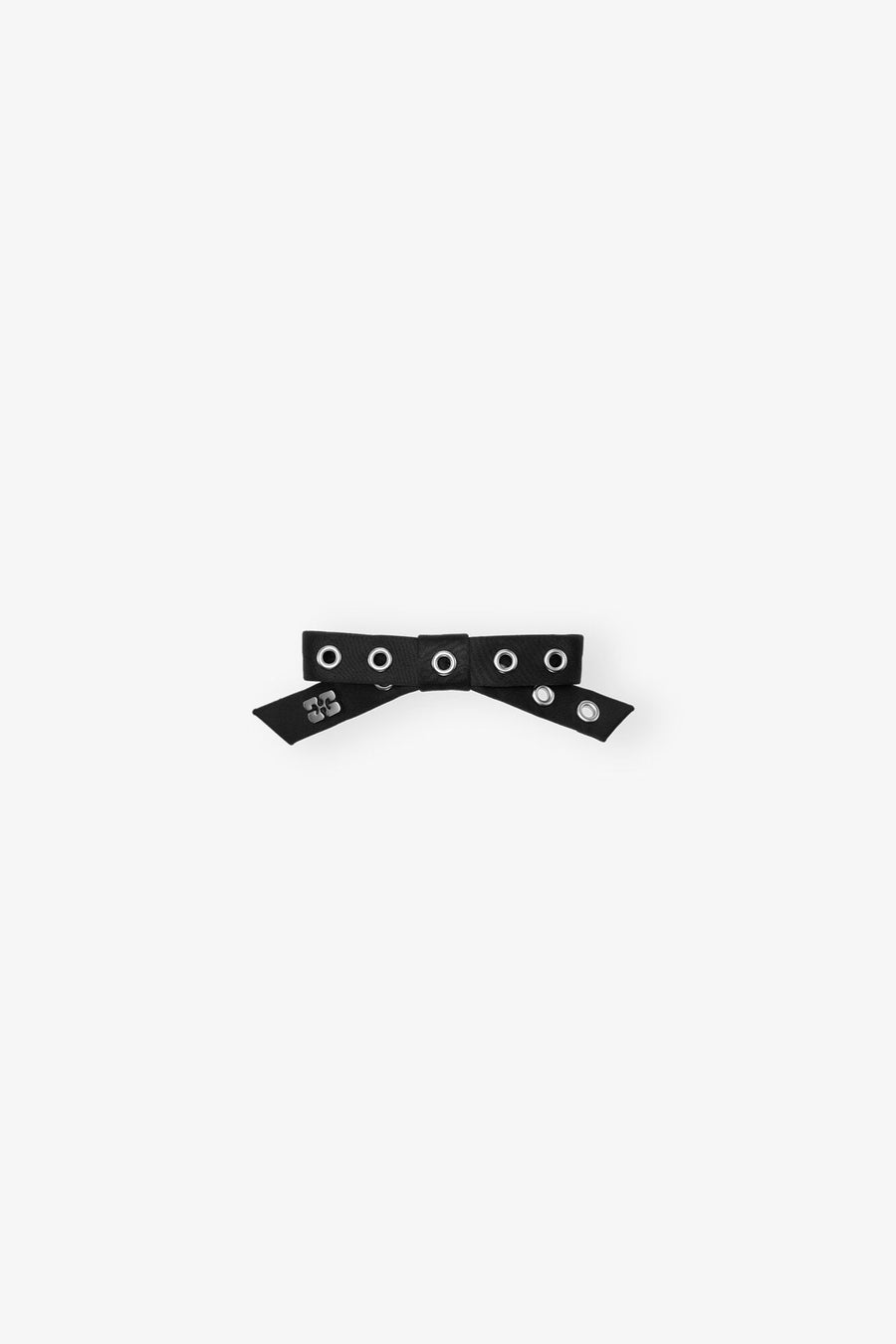 Ganni Eyelet Bow Barrette Satin