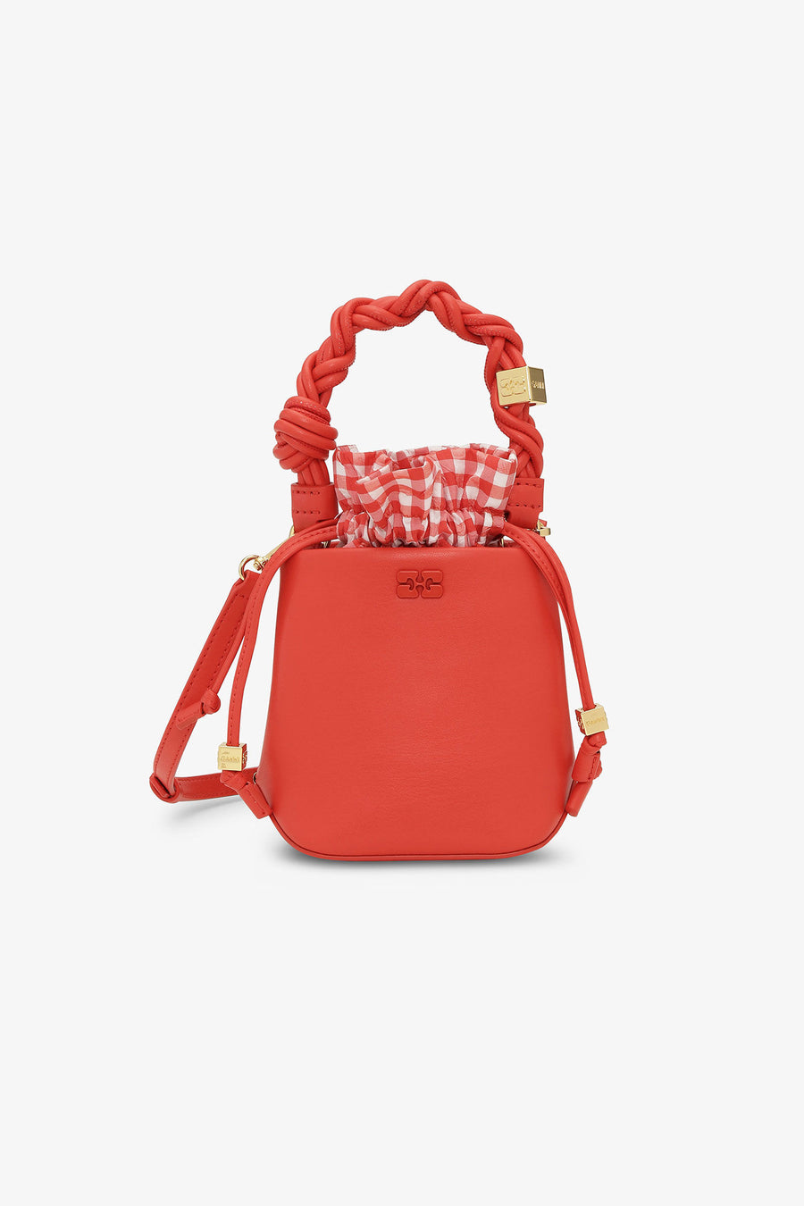 Ganni Bou Bucket Mini Vichy Pouch
