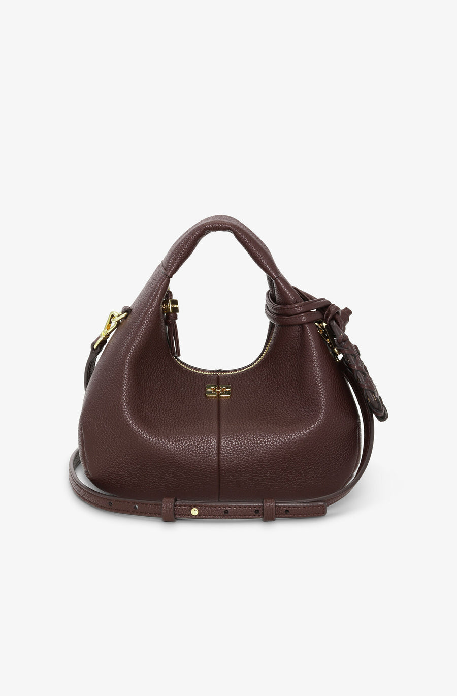 Ganni Grained Mini Hobo Bag