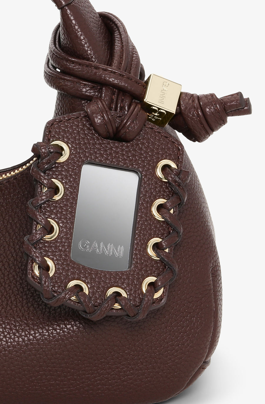 Ganni Grained Mini Hobo Bag