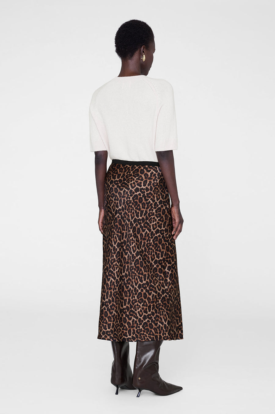 Anine Bing Printed Bar Silk Skirt