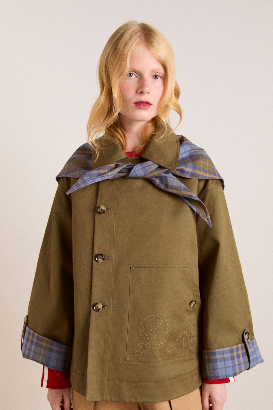 Damson Madder Jerry Crop Trench Coat
