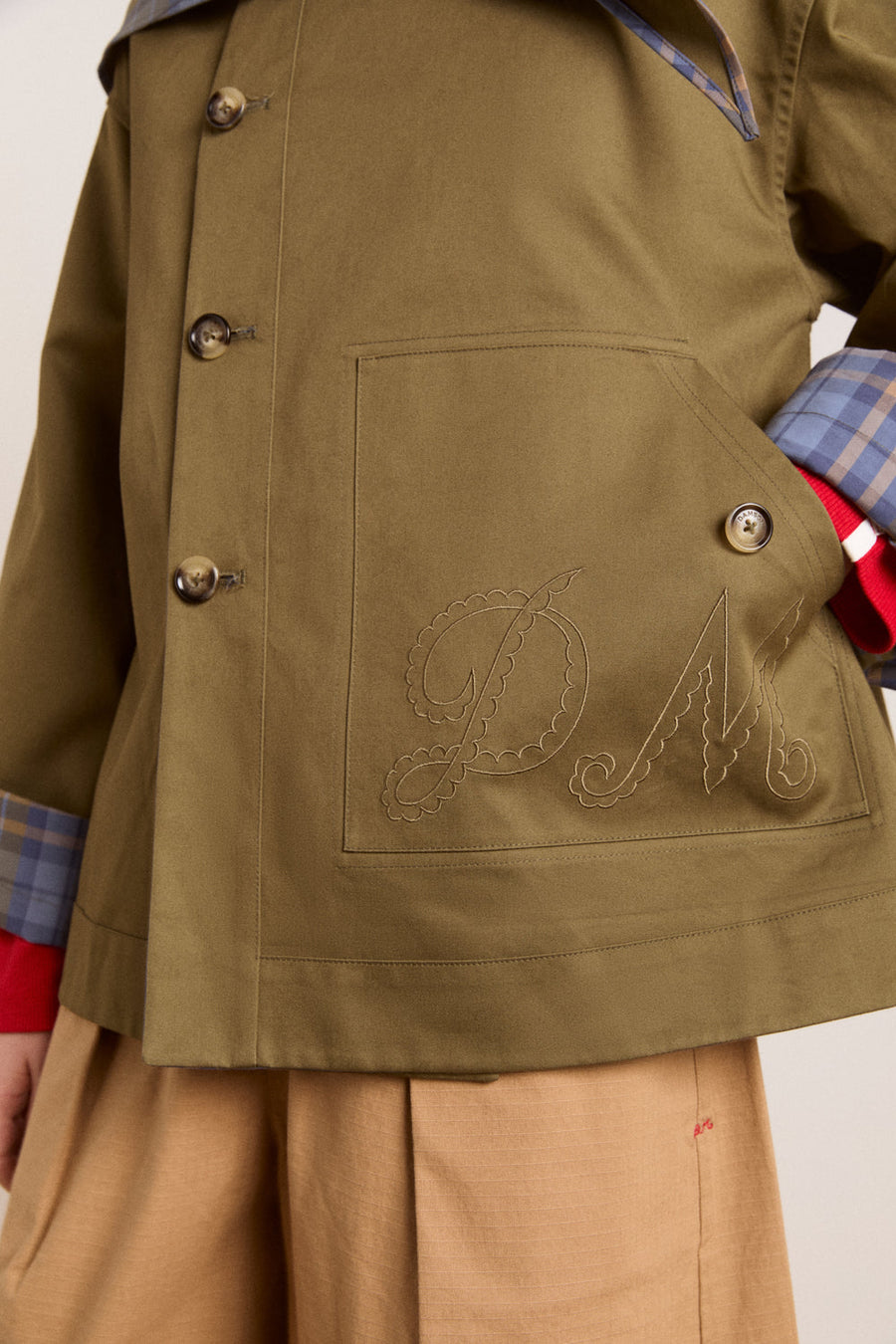 Damson Madder Jerry Crop Trench Coat