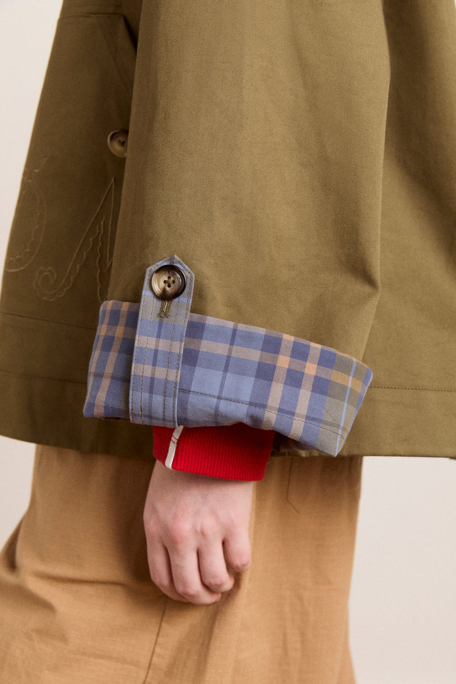 Damson Madder Jerry Crop Trench Coat