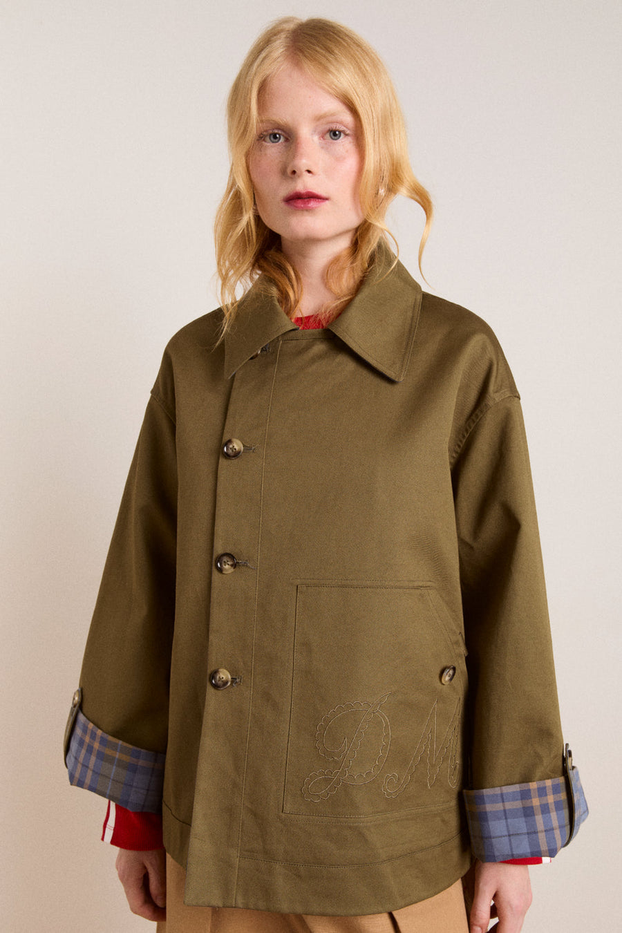 Damson Madder Jerry Crop Trench Coat