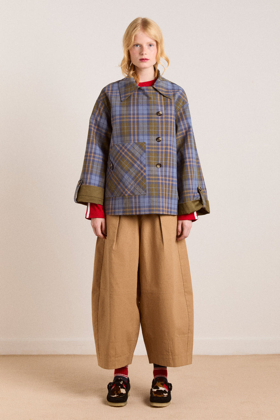 Damson Madder Jerry Crop Trench Coat
