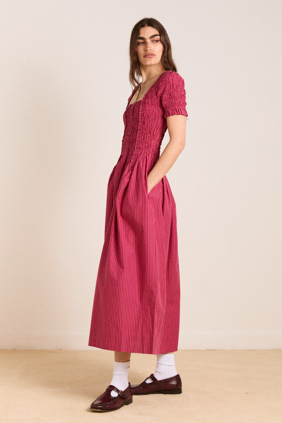 Damson Madder Raphaela Ruffle Midi Dress