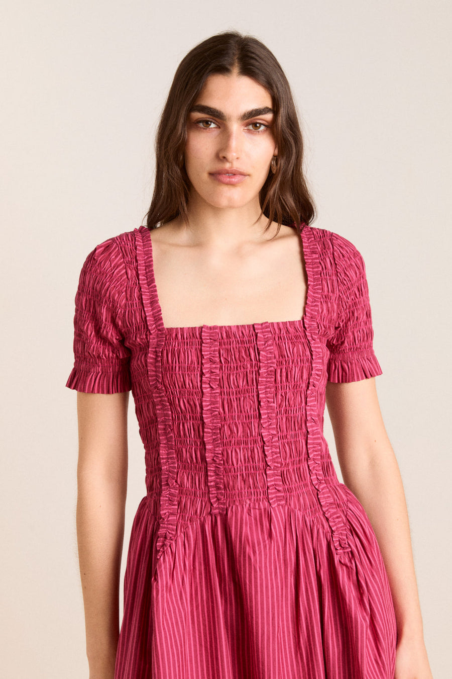 Damson Madder Raphaela Ruffle Midi Dress