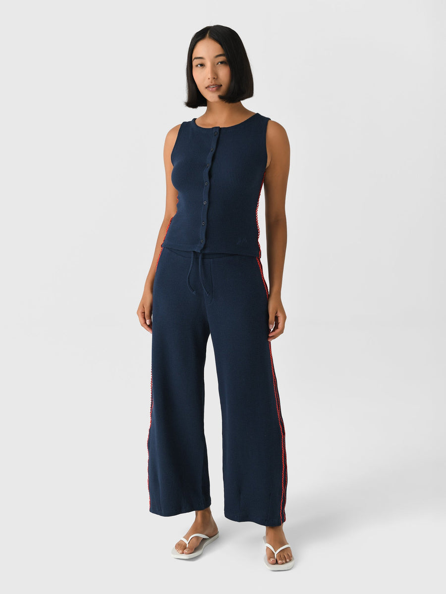 Damson Madder Betsie Waffle Button Tank