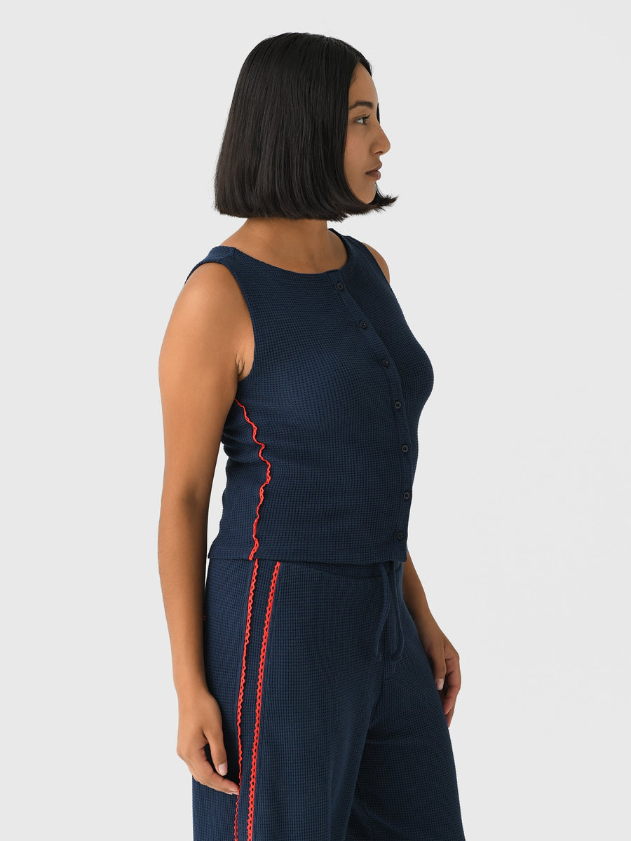 Damson Madder Betsie Waffle Button Tank
