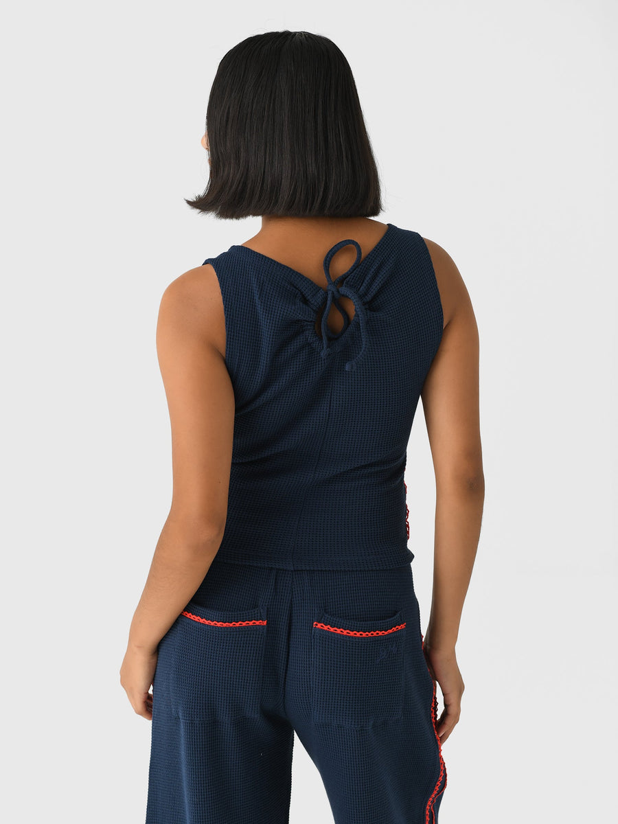 Damson Madder Betsie Waffle Button Tank