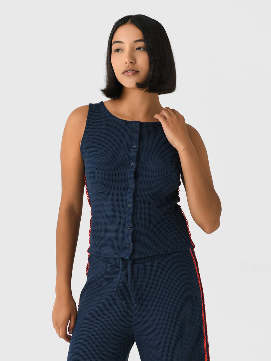 Damson Madder Betsie Waffle Button Tank