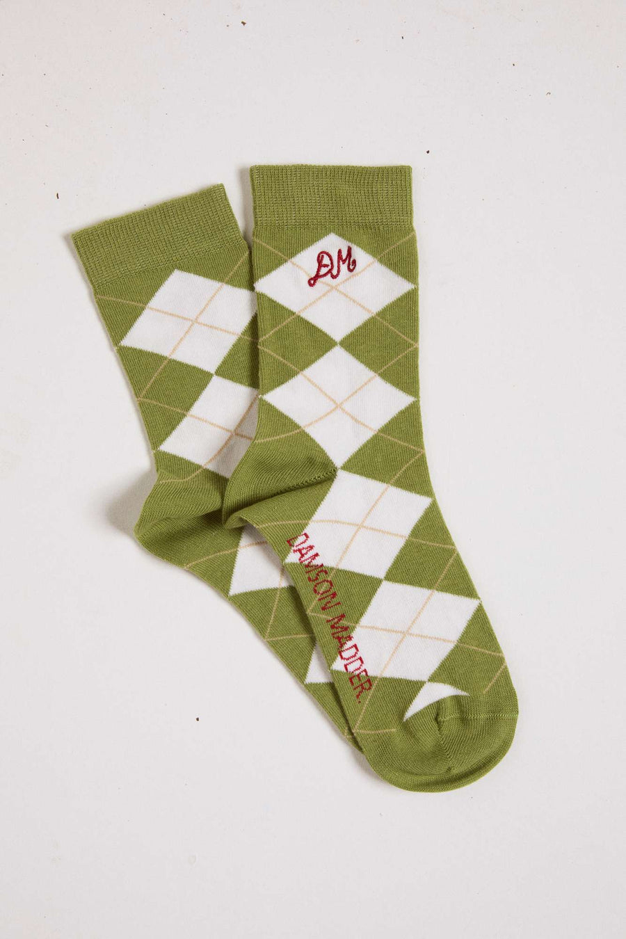 Damson Madder Calf Length Argyle Socks