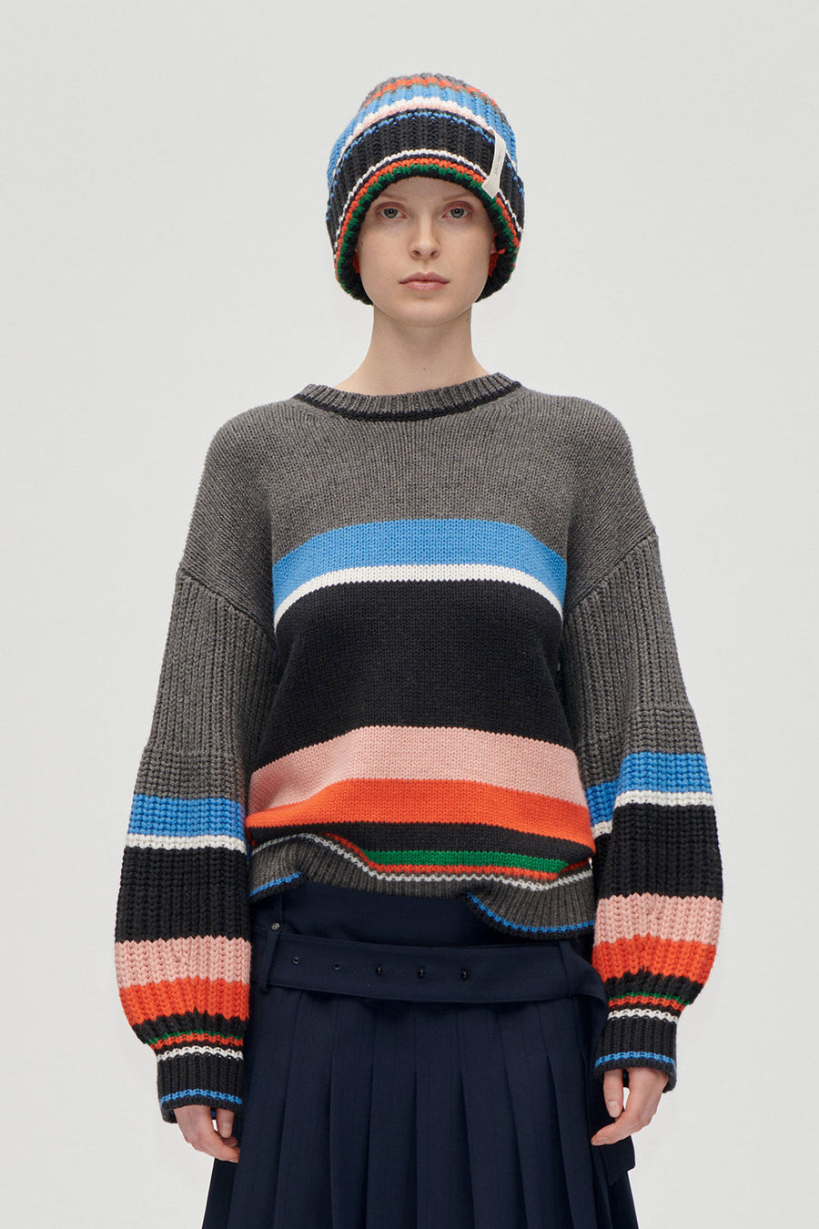Stine Goya Crewneck Chunky Sleeve Sweater