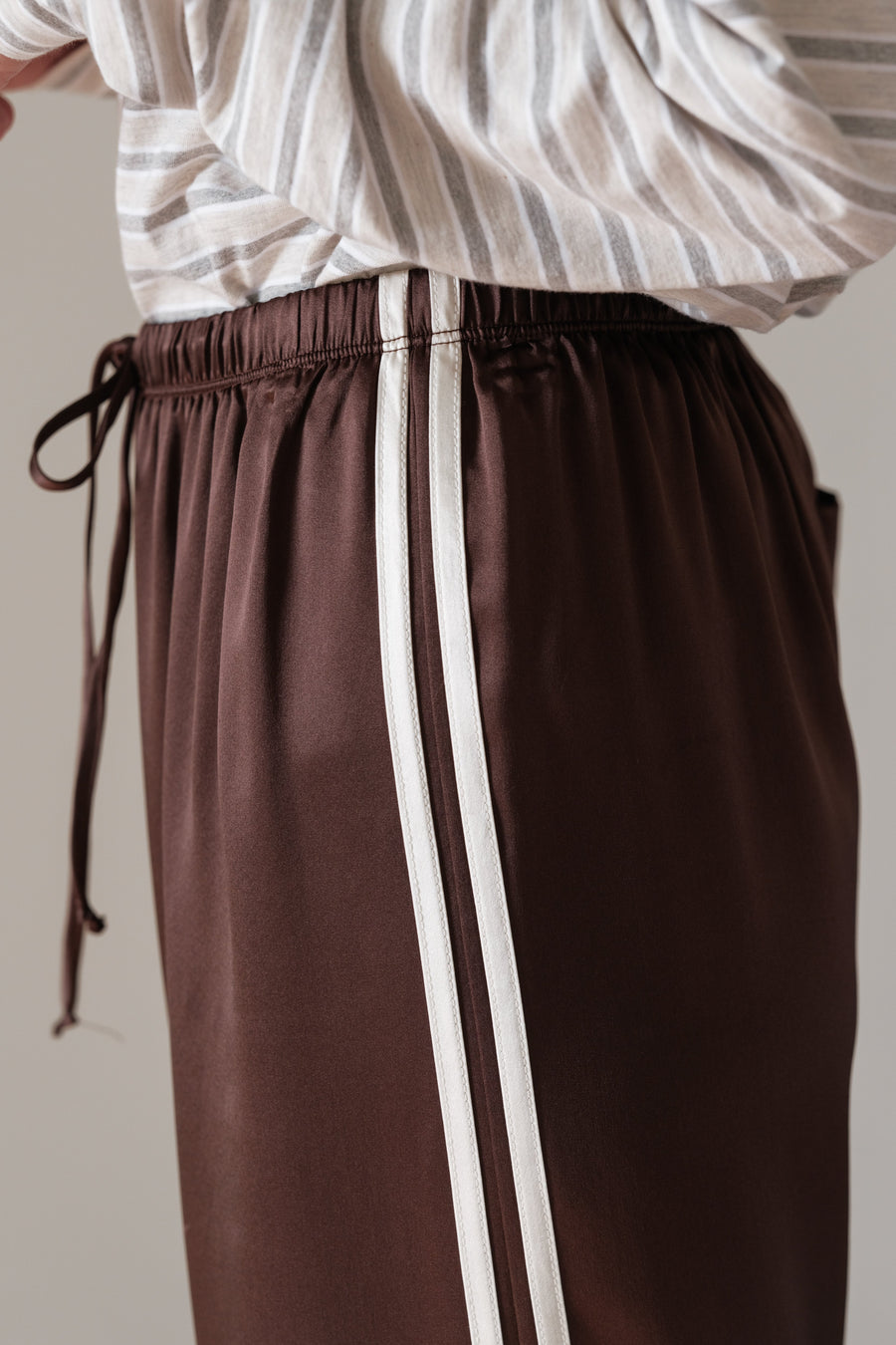 DONNI. The Silk Stripe Crop Pant