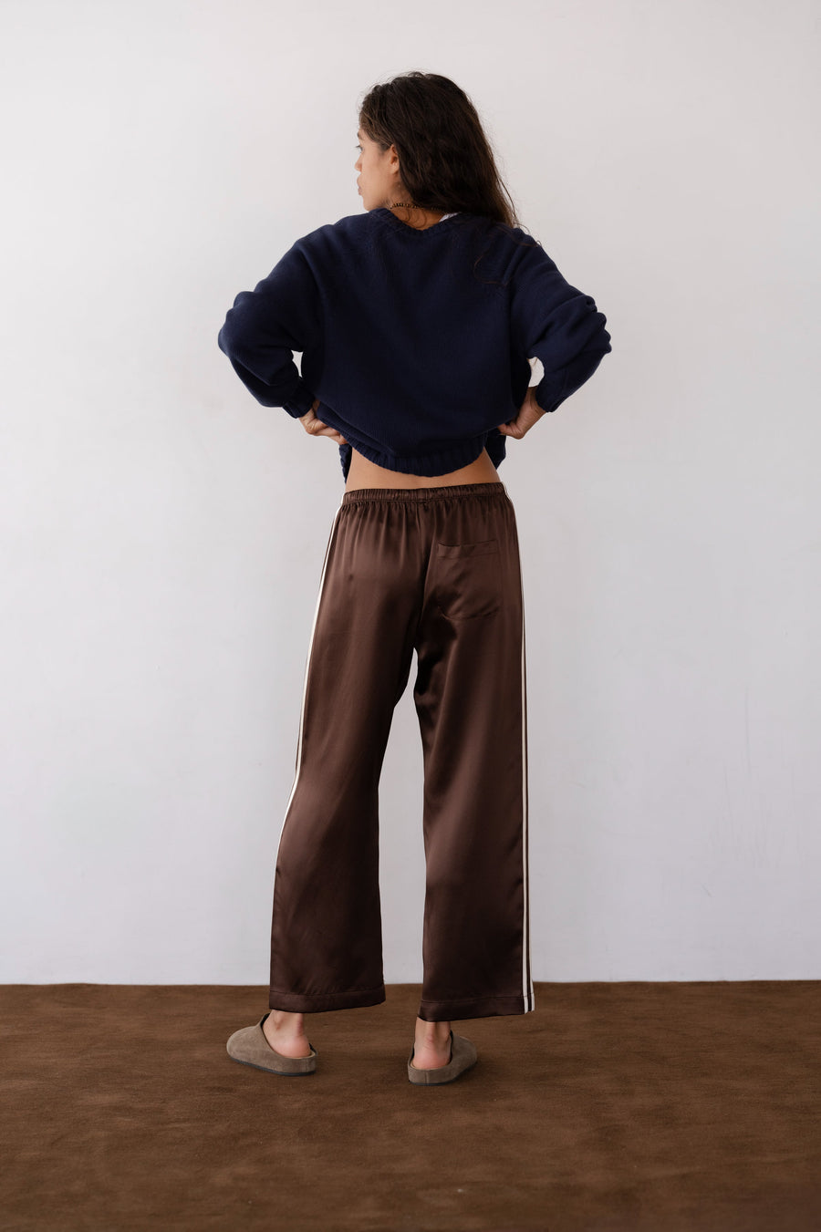 DONNI. The Silk Stripe Crop Pant
