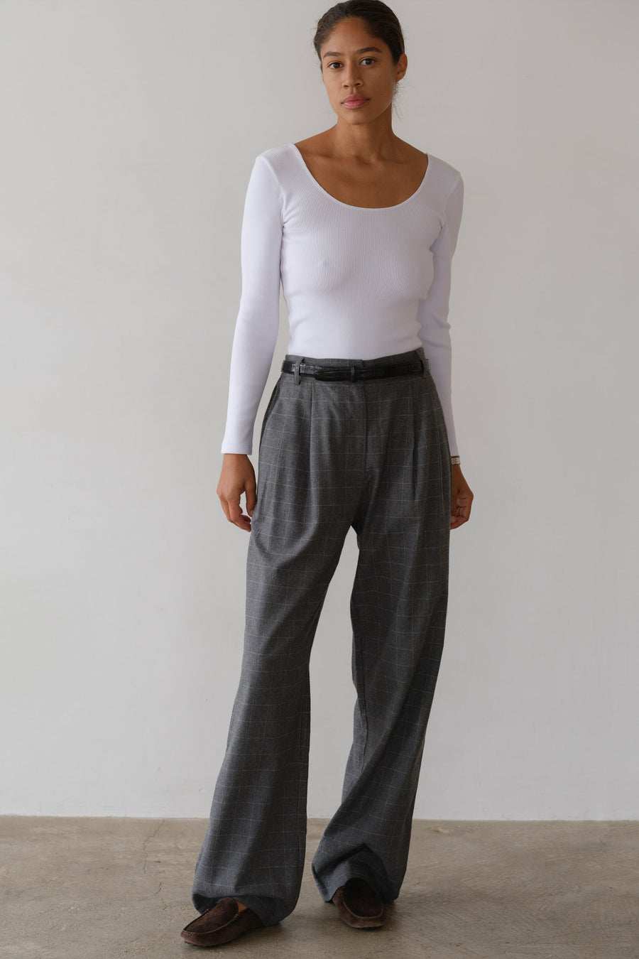 DONNI. The Flannel Windowpane Pant