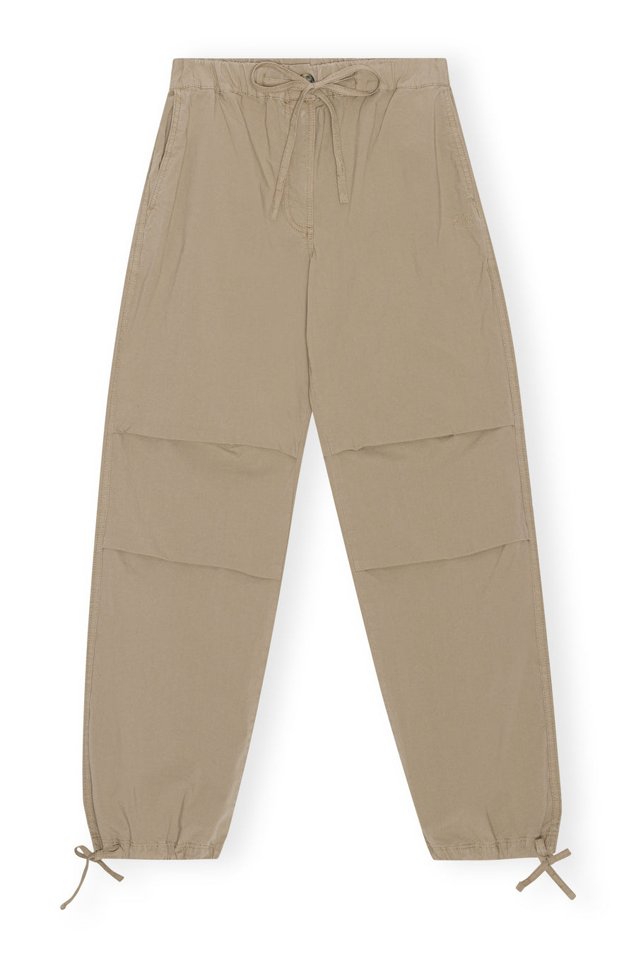 Ganni Washed Cotton Canvas Draw String Pants