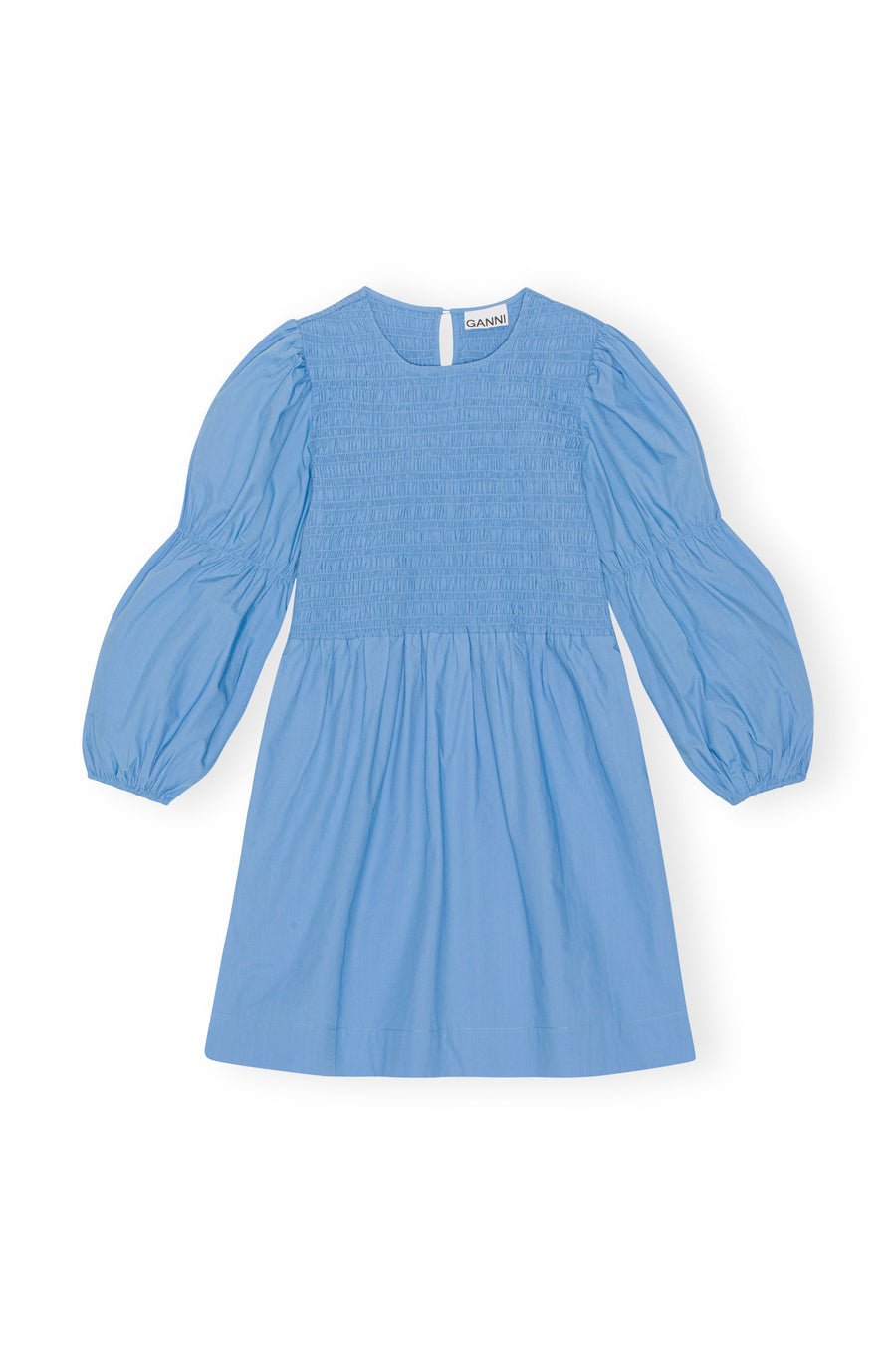 Ganni Cotton Poplin Mini Smock Dress
