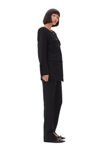 【関税&送料込】Ganni Twill Suit Pants Black Black Twill Suiting Cargo Pants | GANNI US