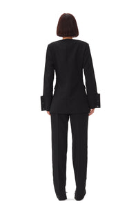 Ganni Light Twill Suiting Fitted Blazer – Thirty-One Jane