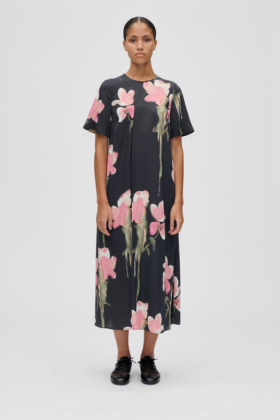 Stine Goya Flowy Short Sleeve Midi Dress