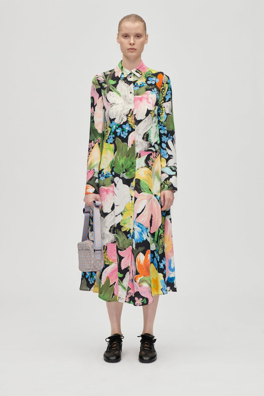 Stine Goya Front Placket Midi Polo Dress
